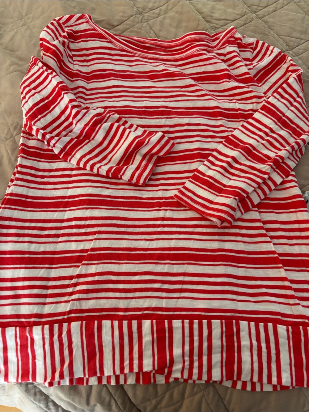Talbots Red and White Striped Knit Top